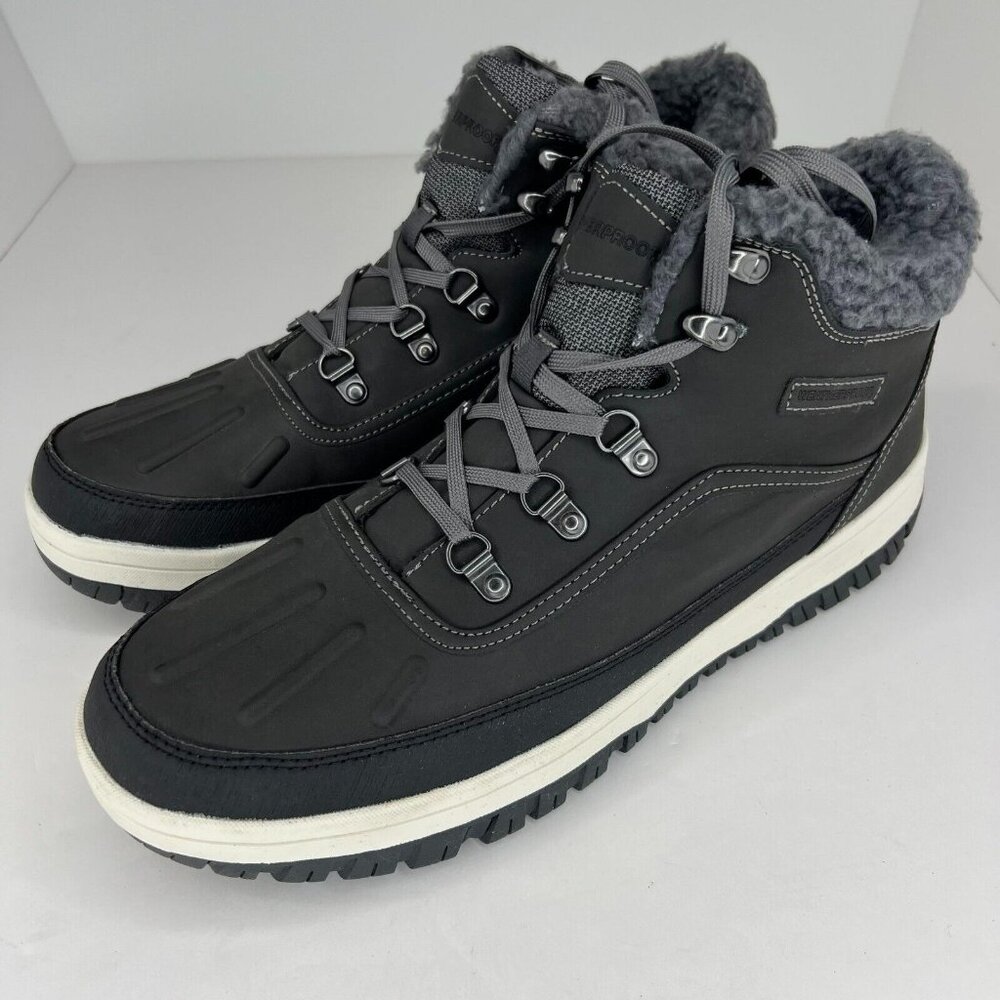 Weatherproof Mens 1624753 Gray Slope Memory Foam Faux Fur Size 13M Sneakers